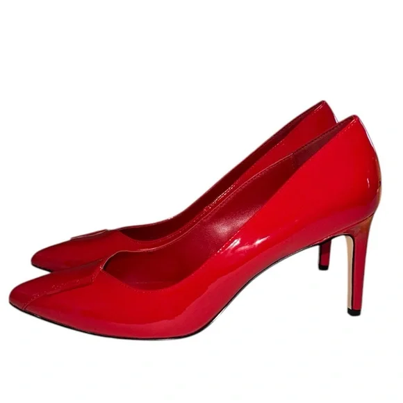 Calvin Klein • Bright Red Callia Pumps With 3 Inch Heels • Size 9.5 - Picture 6 of 8